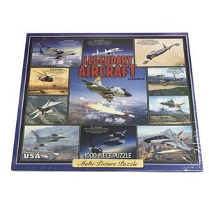 Legendary Jet Fighter Aircraft 1000 Piece Jigsaw Puzzle White Mountain New FLAWS